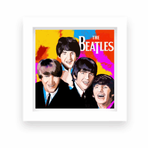 🎸✨ “Leyenda Inmortal” – Print Enmarcada de Obra Original Inspirada en The Beatles