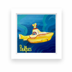 🌊 “Yellow Submarine” – Print Enmarcada de Obra Original Inspirada en Yellow Submarine de The Beatles