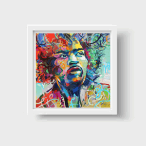 🔥🎸 “Electric Reverie” – Print Enmarcada de Obra Original Inspirada en Jimi Hendrix