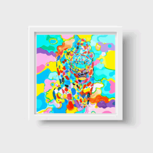 🐆🎨 “Camuflaje Vivo” – Print Enmarcada de Obra Original de Leopardo Mimetizado