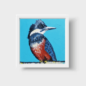 🐦💧 “Instante Azul” – Print Enmarcada de Obra Original de Martín Pescador