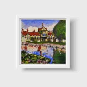 🏛️🌿 **“Rotorua” – Print Enmarcada del Museo Histórico de Nueva Zelanda | Edición Limitada**