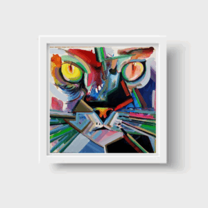🐾🎨 “Mirada Felina” – Print Enmarcada de Obra Original de un Gato