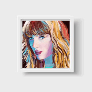 “Midnight Reflections” – Print Enmarcada de Obra Original Inspirada en Taylor Swift