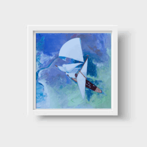 ⛵🌊 **“Desde lo Alto” – Print Enmarcada del Velero Blanco visto desde el Cielo | Edición Limitada**